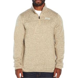 NWT Men’s Eddie Bauer 1/4 zip sweater fleece in heather oatmeal, size large